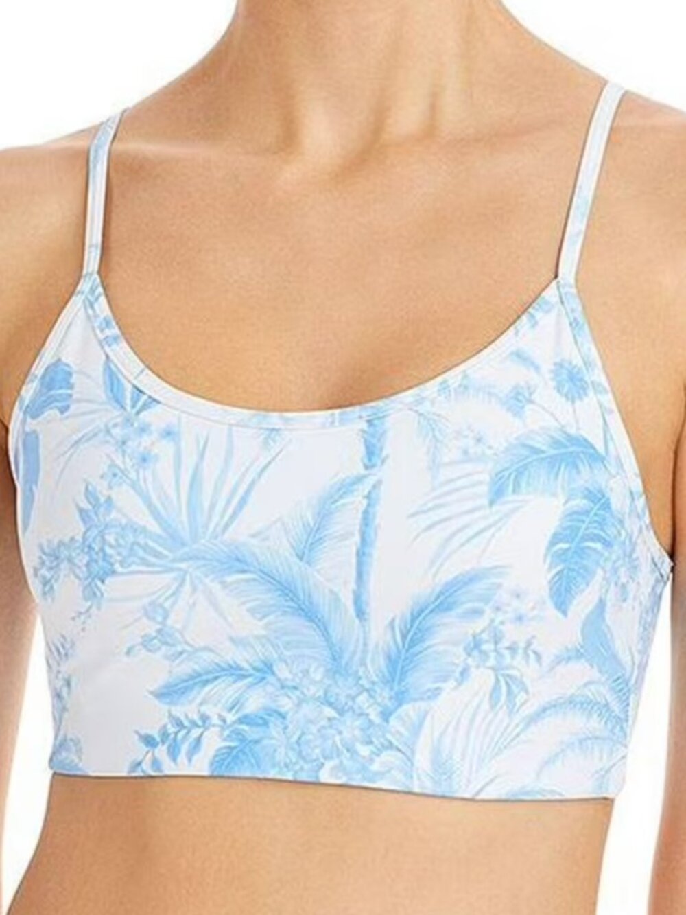 AQUA NWT Tropical Sports Bra Bralette Palm Trees